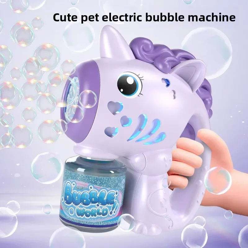 Dual Nozzle Bubble Blaster Higher Bubble Output Battery Powered Kids Outdoor Camping Birthday Party Interactive Play Toy