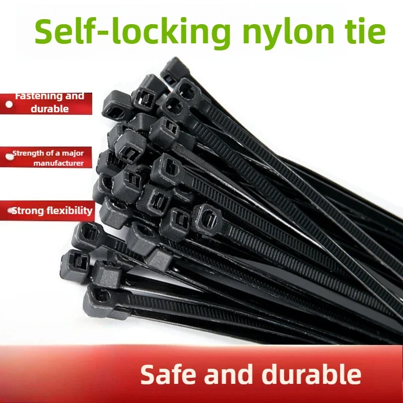 Excellent Self-locking Nylon Cable Tie High Temperature Flame Retardant Cable Tie 2.5x100mm Industrial Grade Cable Strap