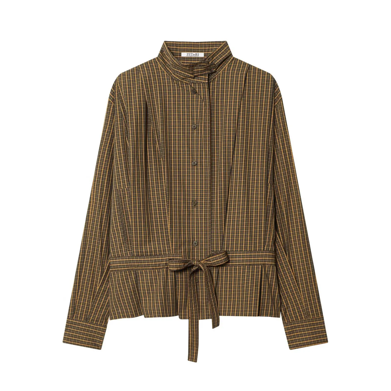 

Женская модная повседневная рубашка в клетку с бантом MV1P