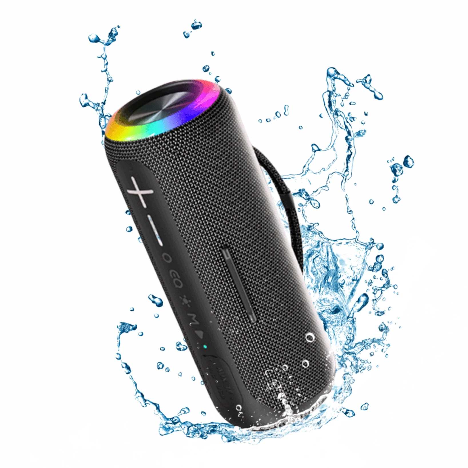 

Портативная беспроводная Bluetooth-колонка 30W RGB, водонепроницаемая (IPX6), круглая, миниатюрная, с тканевой отделкой, для улицы