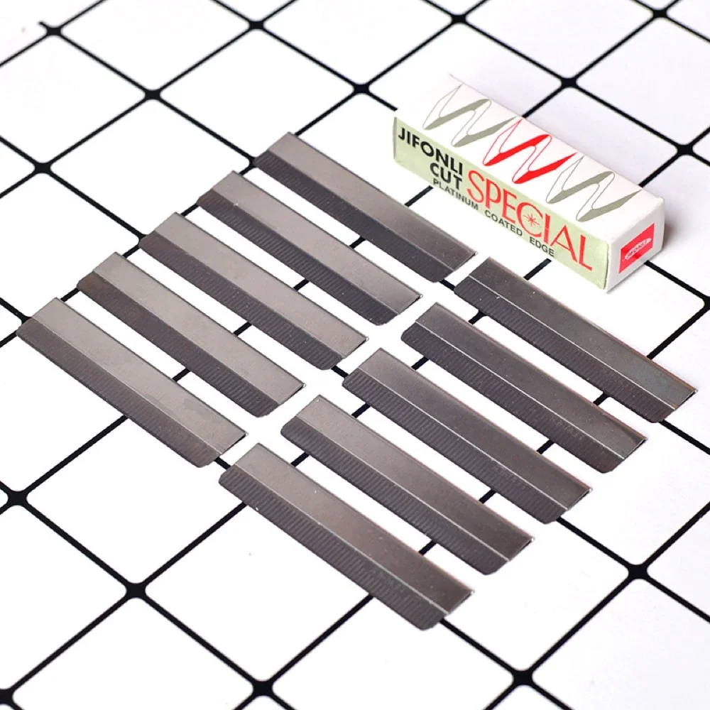 Kit de lâminas de barbear para sobrancelha, 10 peças, aparador profissional de dupla face em aço inoxidável com estojo para barbeiro, maquiagem artística feminina