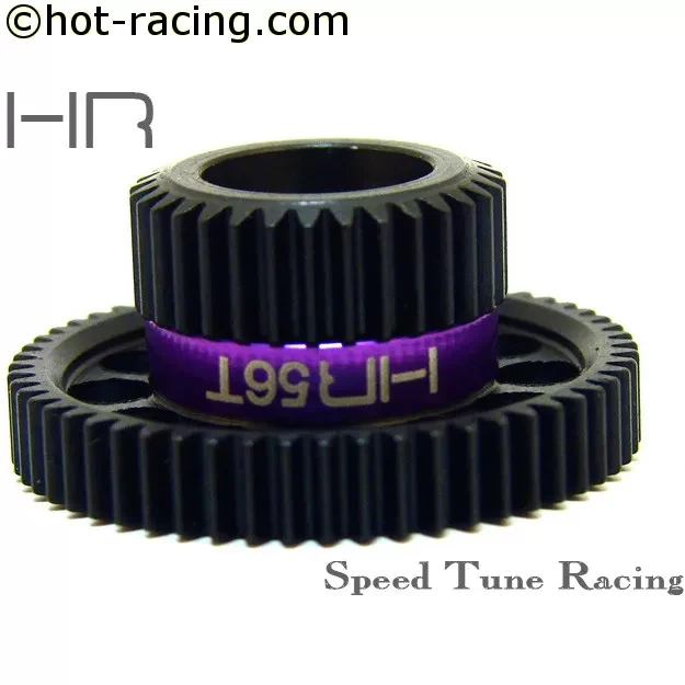 HOT RACING SSXS3256/58/60 48P Steel Idler Gear for HPI Savage XS | 4140 Case-Hardened | Purple Ring Laser Mark | 56T Stock Ratio