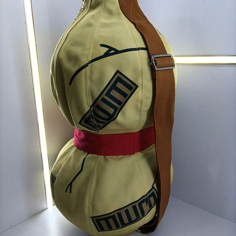 Anime Naruto Gaara Kürbis-Rucksack, große Kapazität, Canvas, Cosplay-Umhängetasche, lässige Reise-, Fitness-, Schultasche, Sammlerstück für Fans, Geschenk – Detail 2