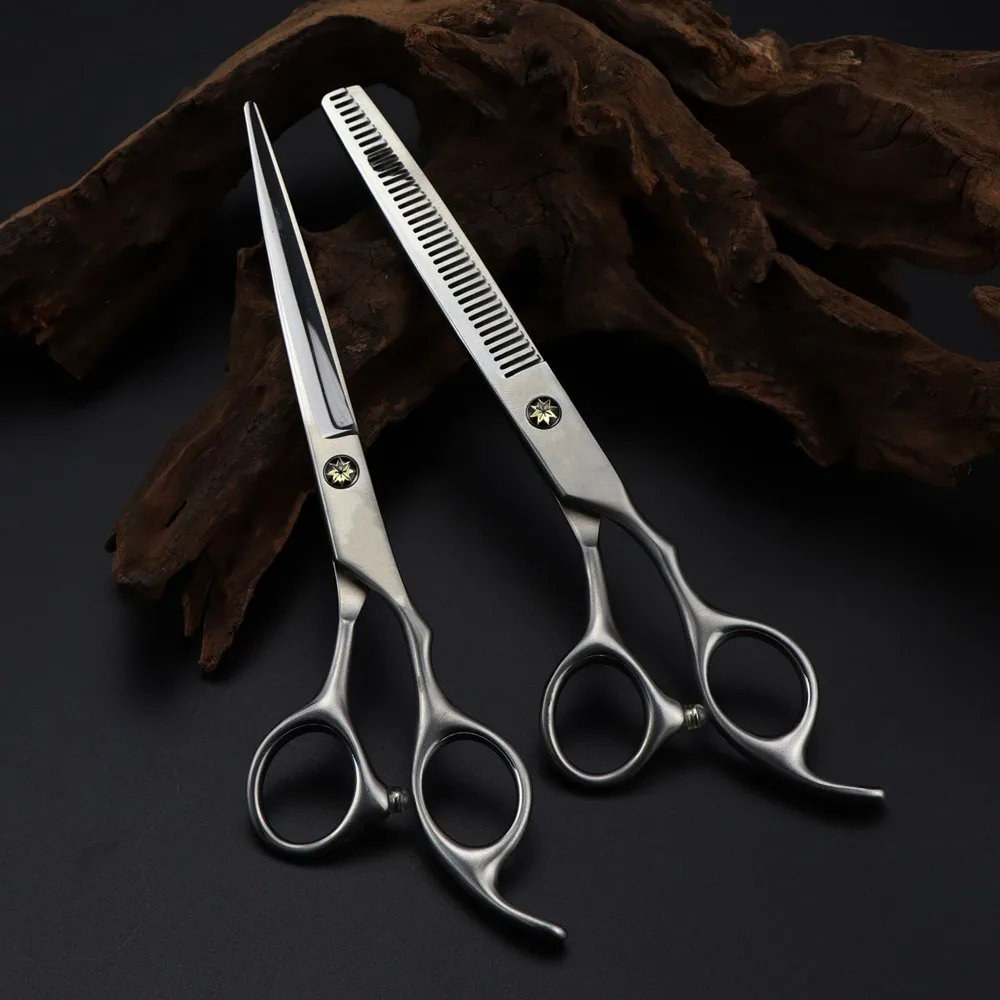 

Professional Japan 440c 6.5 '' Matte scissor hair scissors haircut thinning barber makas cutting shears hairdressing scissors