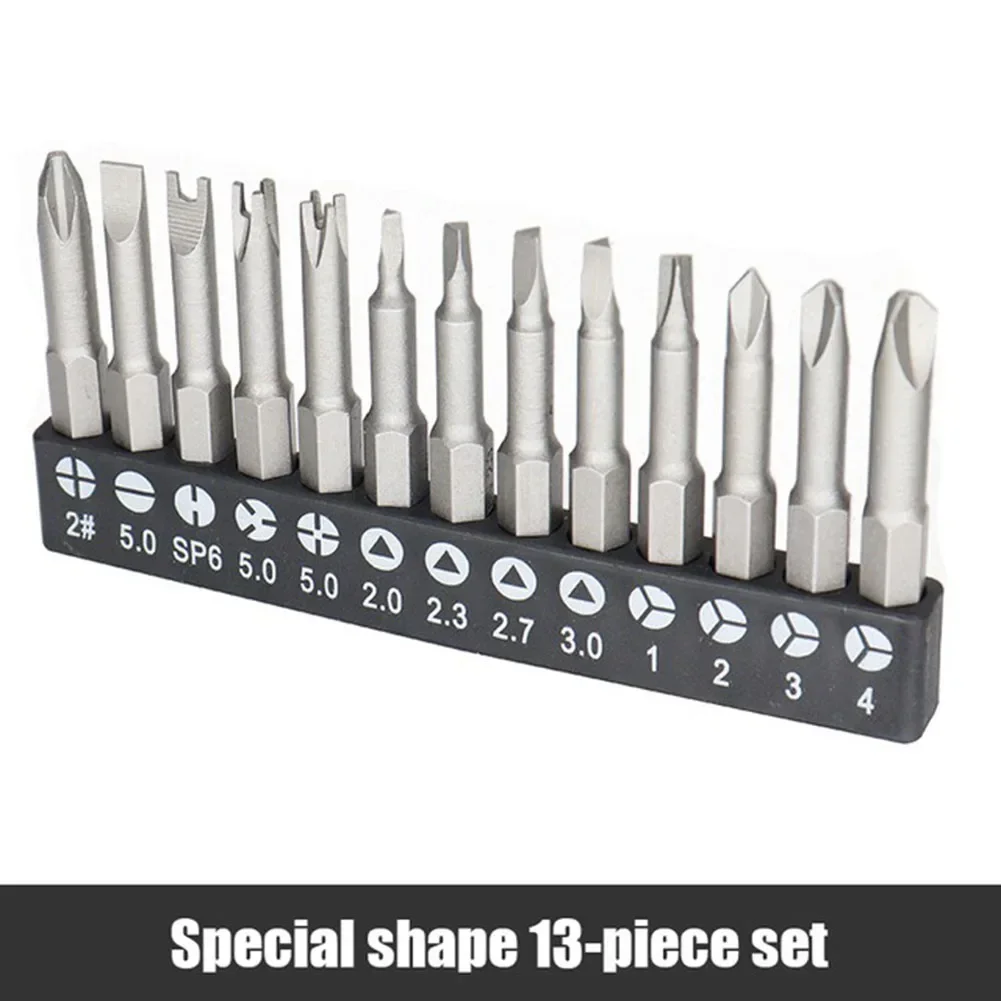 

13Pcs Set Screwdriver Bits Special-Shaped Screwdrivers PH2 U Y Shape Triangle 50mm Screwdriver Bit 1/4" Hex Shank For Power Tool