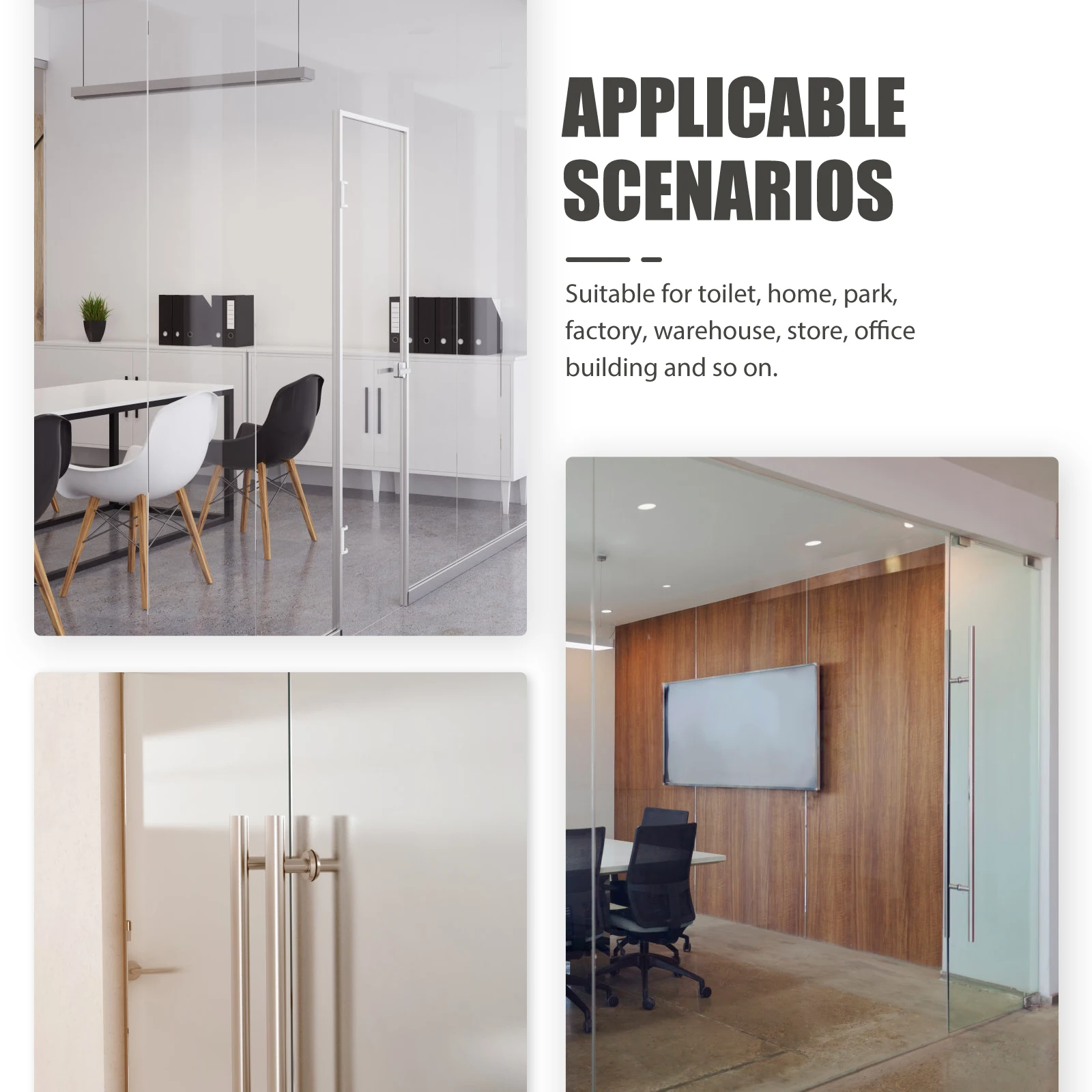 

6 Pcs Pull Push Door Stickers Reusable Removable for Wall Glass Metal Easy to Read Signs No Residue Decorative Plates