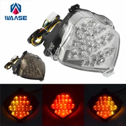 WAASE Chrome Led Rear Taillight Tail Brake Turn Signals Indicator Integrated Light For YAMAHA YZF R1 RN12 2004 2005 2006