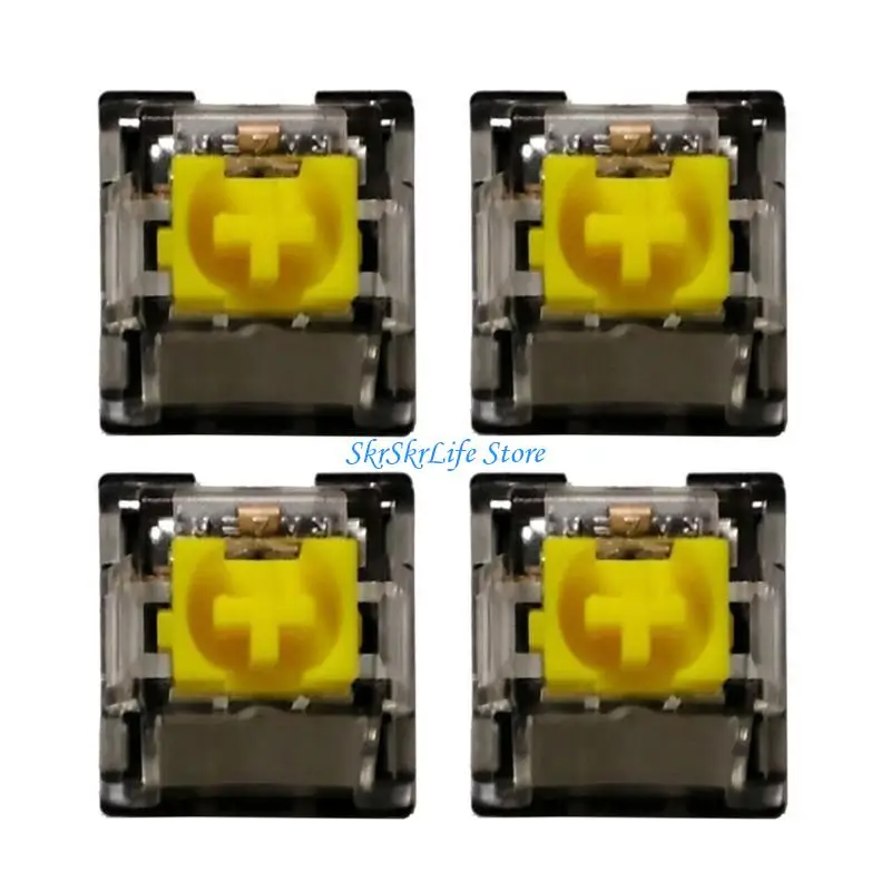 E65E 4Pcs RGBs Yellow Axises Switches for Blackwidow V3Pro Gaming Keyboards Crosses Shafts Switches for Mechanical Keyboards