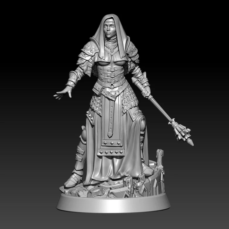 

1/24 75mm 1/18 100mm Resin Model The Nun Female Warrior Figure Unpainted No Color RW-799