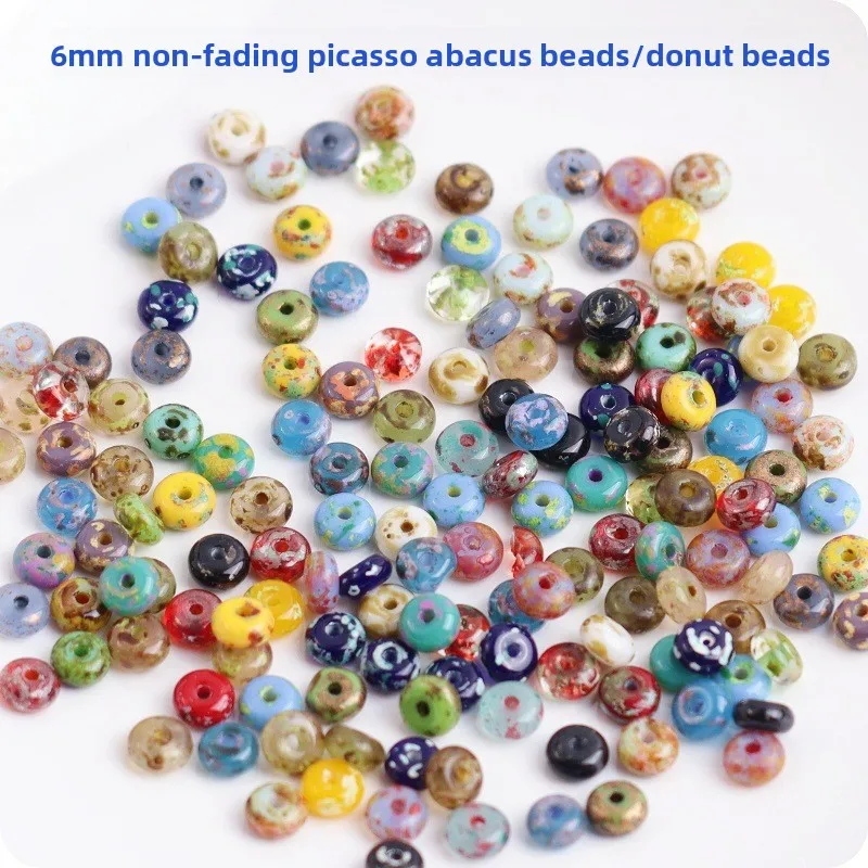 

Бусины Picasso AB 6 мм, 23 цвета, в форме пончиков в античном стиле, стеклянные бусины-рисинки, материалы для рукоделия, аксессуары оптом