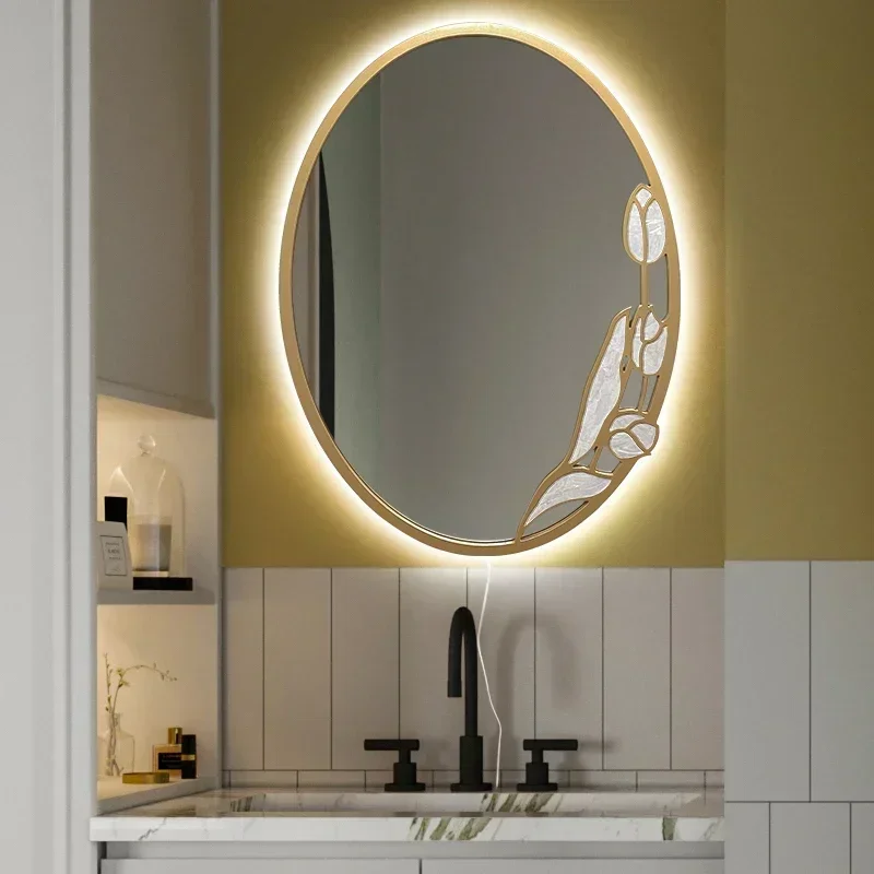

Французское умное настенное LED-зеркало для ванной комнаты с подсветкой, роскошное зеркало для спальни, для макияжа и умывания