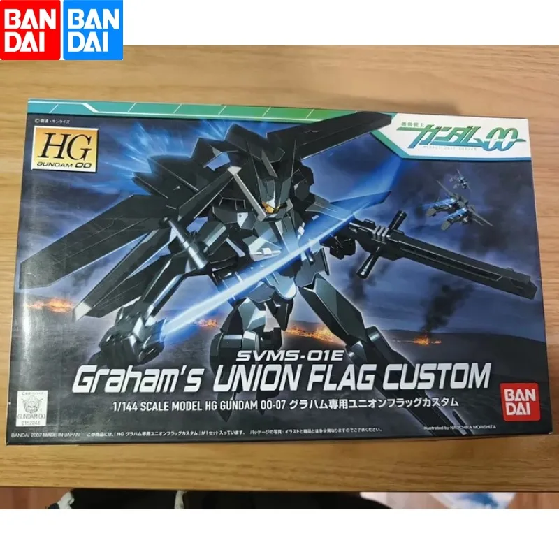Bandai 1/144 HG00 Graham Aker Custom Union Flag SVMS-01E Mobile Suit Gundam 00 Plastic Assembly Collectible Gunpla Hobby Figure