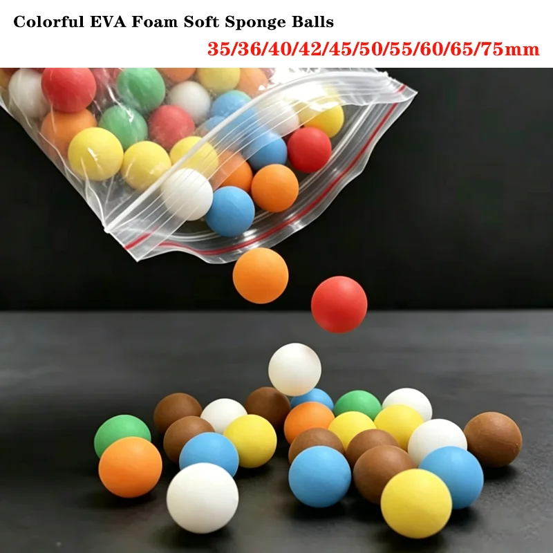 10Pcs Colorful EVA Foam Soft Sponge Ball for DIY Handmade Golf Practice Pet Toy Diameter 35/36/40/42/45/50/55/60/65/75mm