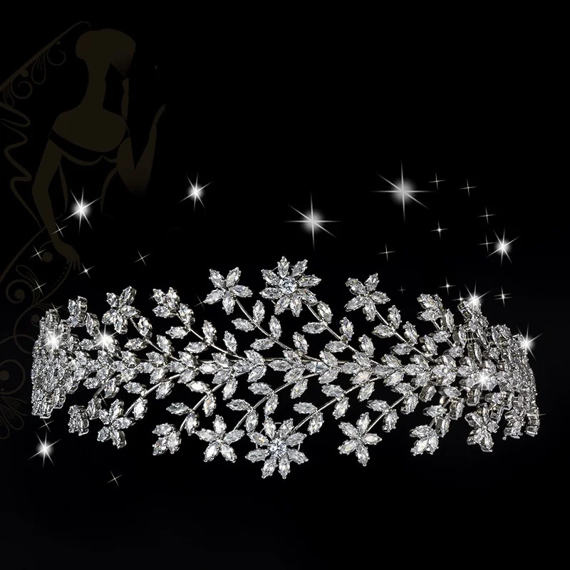 

Luxury Bridal Headbands For Wedding Hair Accessories Zirconia Bride Tiara For Women Hairband Party Prom Hair Jewelry Headpieces