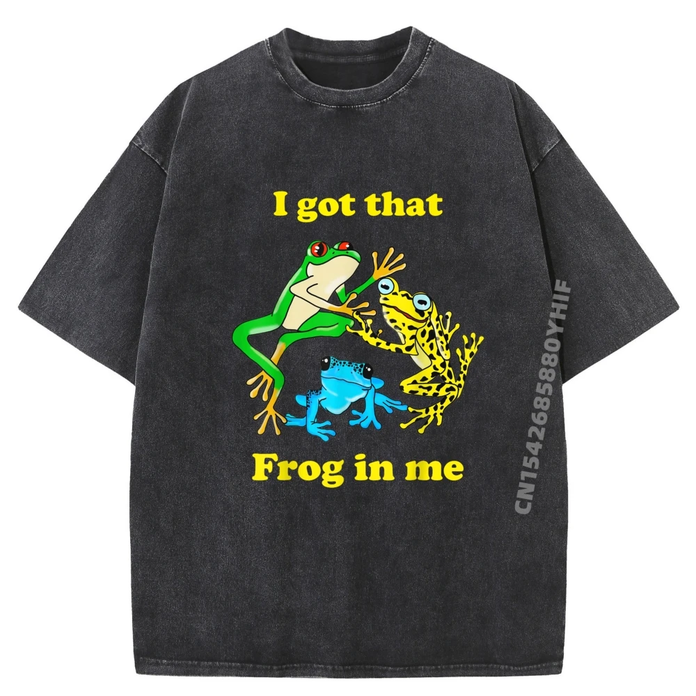 

Latest Printed Tshirt I Got That Frog In T-shirts Men Tops & Tees Newest Street Graphic Tees Mens Oversized Washed Clothes
