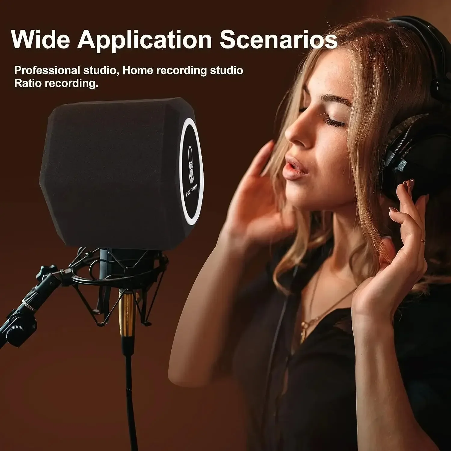 Microfono Vento Shield Filtro anti-pop Sfera di isolamento acustico per studi di registrazione Mic Schiuma fonoassorbente per live streaming