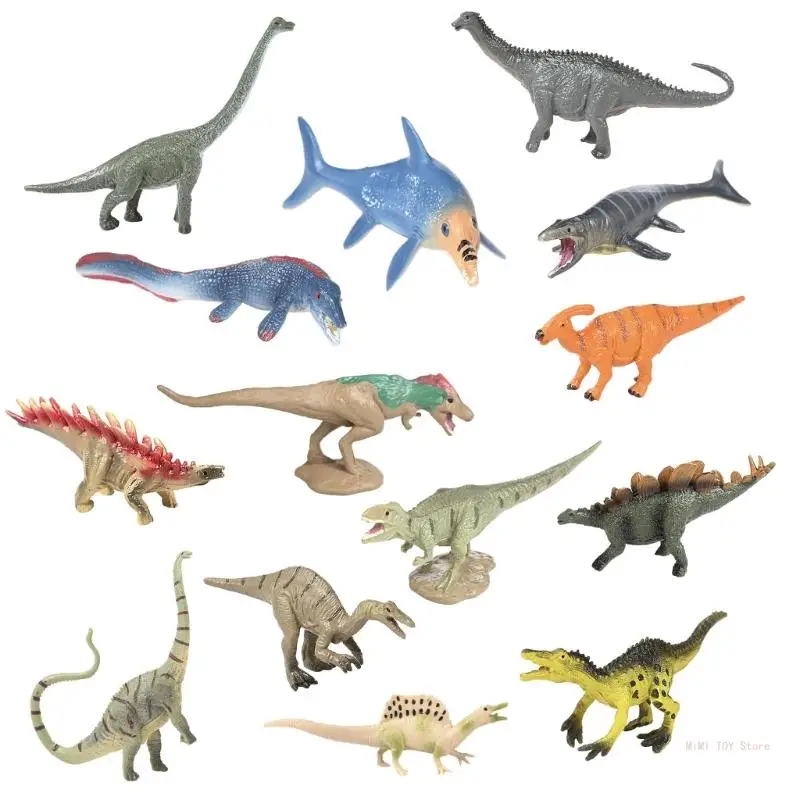 14pcs/set Dinosaur Plastic Models Simulation Tyrannosaurus Plesiosaurus Model Action Figure Figurines Teaching Kids Toy