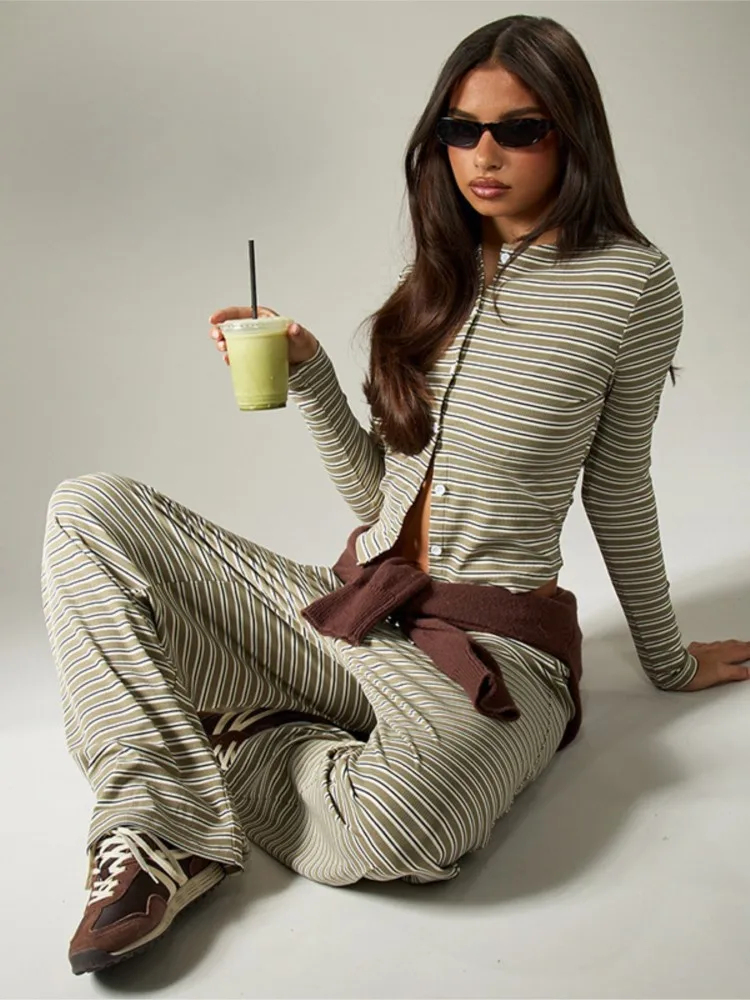 

Casual New In Matching Sets 2 Pieces Set For Woman Two Piece Outfit Simple Style All-match Homewear Commuting Home Clothing Slim