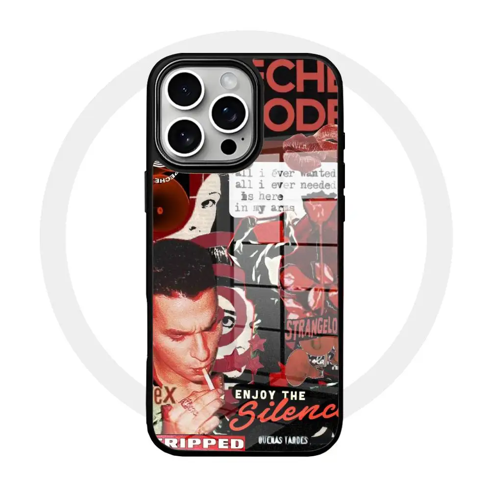 

D-DepecheS Modes Band Phone Case Magnetic Glass Phone Case For Iphone 16 15 14 12 11 13 Pro Max Mini Puls Cover