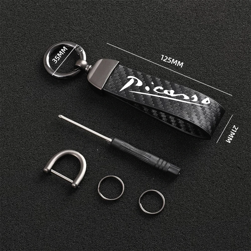 For Citroen Picasso VTS Xsara Automobile Interior Products Carbon Fiber Striped Auto Rope Strap Rings Car Keyrings Accessories