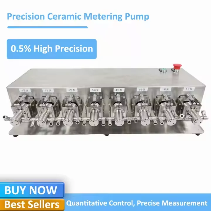 Multi head ceramic metering pump fluid control system precision application laboratory high pressure plunger pump