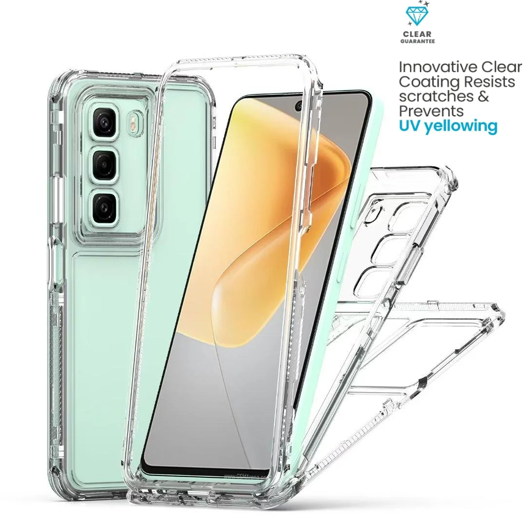 360° Full Body Clear Shockproof Phone Case For Infinix Hot 50 40 GT 20 Pro PC+Acrylic Cover For Infinix Note 40 Pro Plus Zero 40