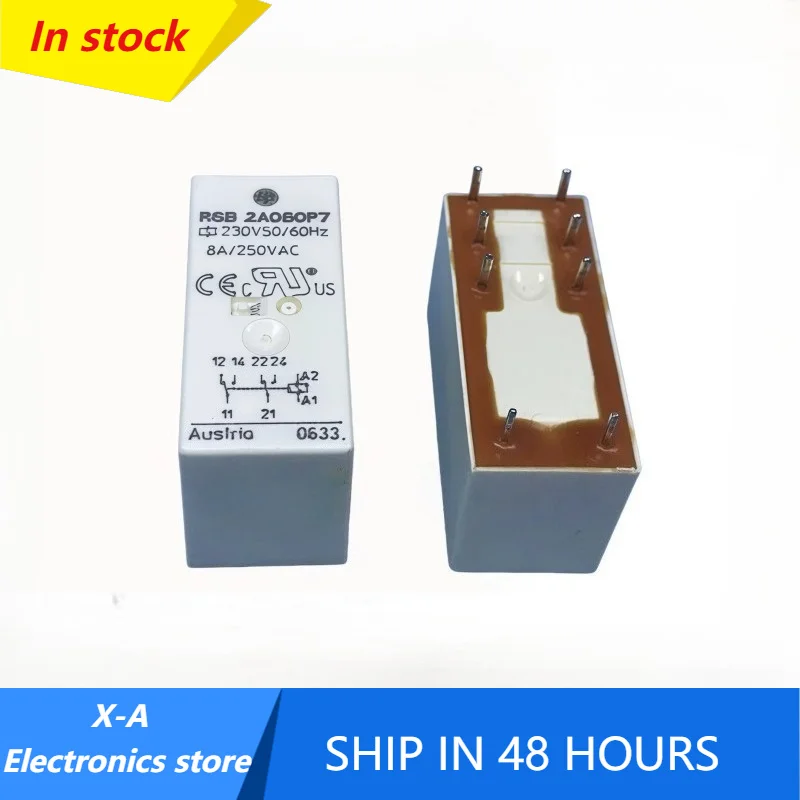 New 1pcs/lot RSB 2A080P7 230VAC 8A 8pins Interface type intermediate relay