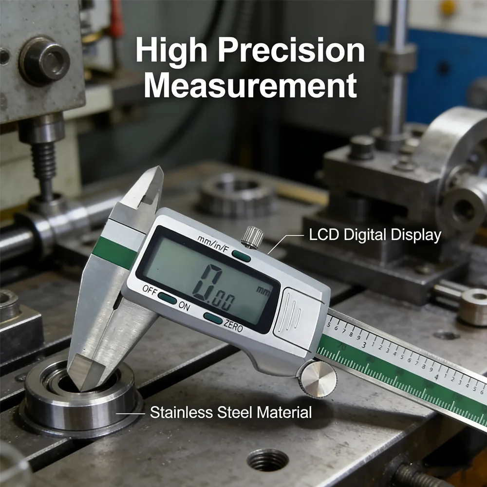 6 Inch 150mm Digital Vernier Caliper Stainless Steel Micrometer Measuring Tool Depth Ruler Messschieber Paquimetro