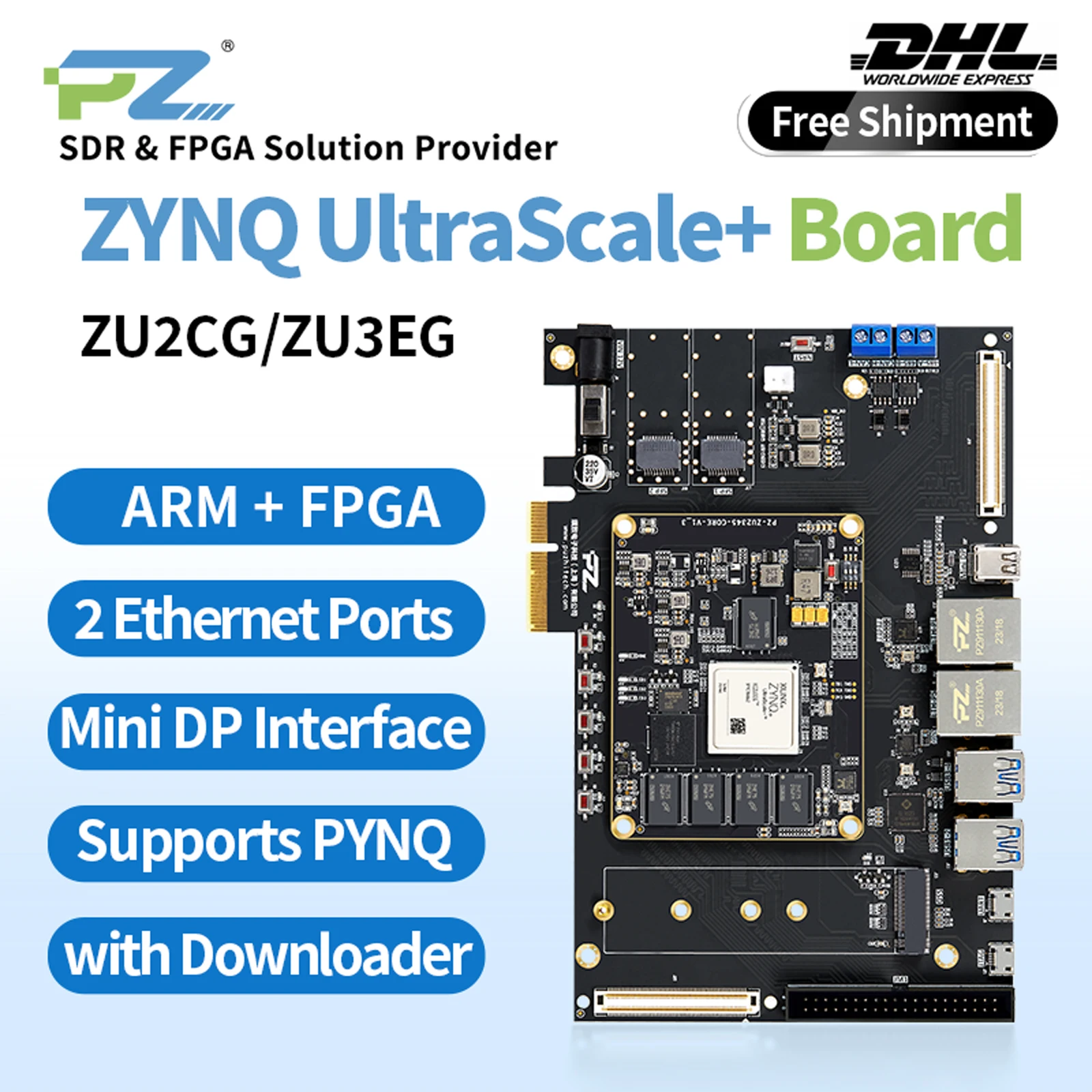 Puzhi ZU2CG ZU3EG FPGA Development Board Xilinx ZYNQ UltraScale+ XCZU2CG XCZU3EG FPGA Dev Board
