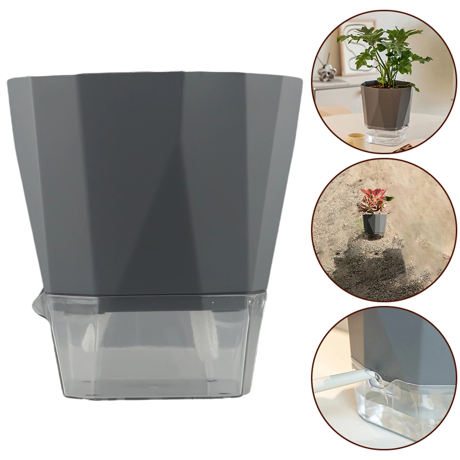 12.5cm In External Diameter Transparent Flower Pot Stable Plastic Material Easy Disassembly Variety Of Colors Balconies Gardens