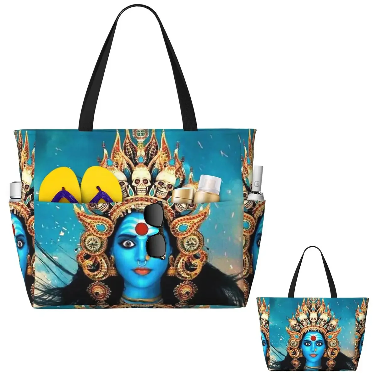 

Cosmic Kali Ma - Hindu Goddess Of Destruction Beach Tote Bag Sport Gym Yoga Duffle Large Tote Bag Women Travel Bag Fitness bag