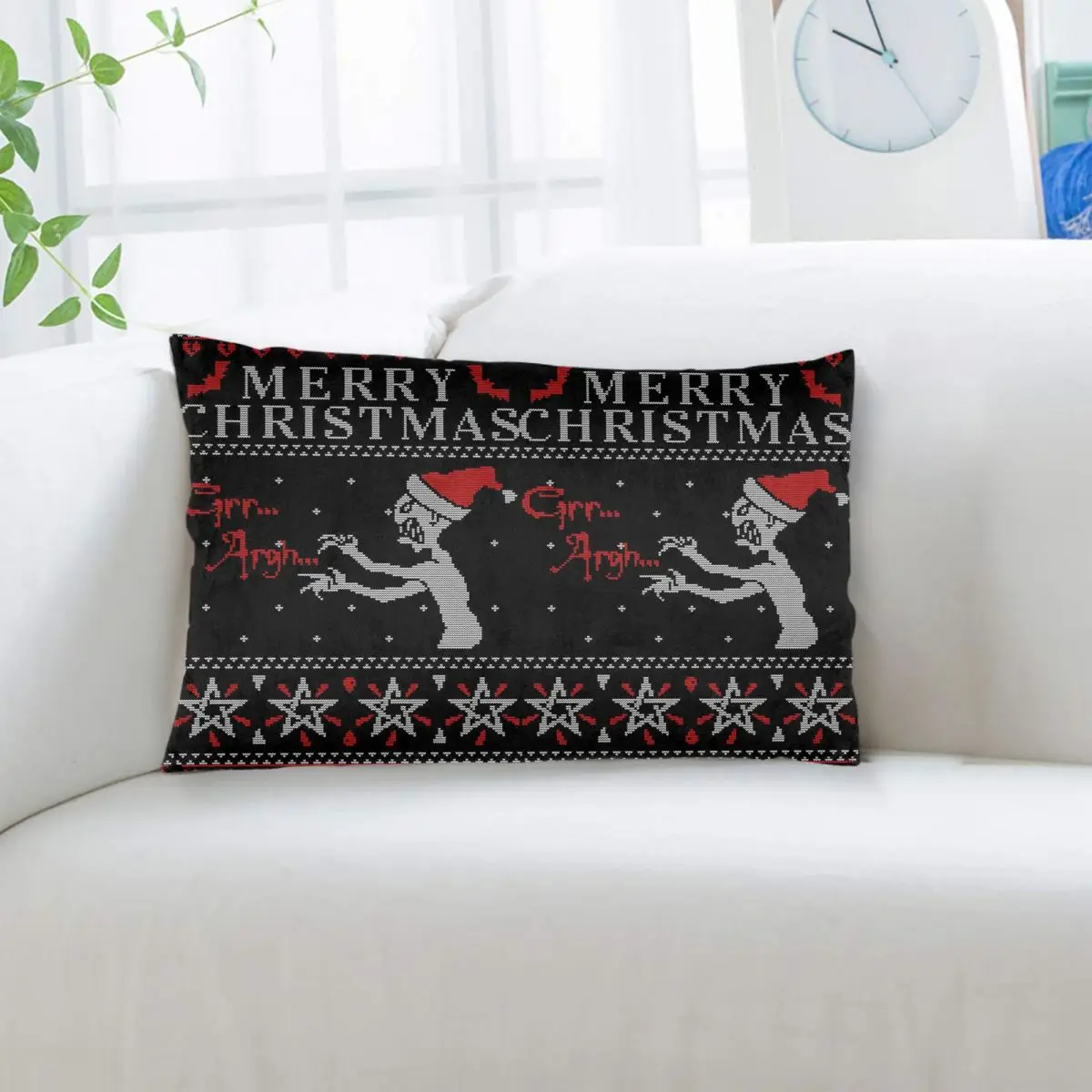 Buffy Vampire Slayer Christmas Ugly Sweater Rectangle Pillowcase Cushion Cover Decor Bedroom Bed Home Comfort Throw Pillow