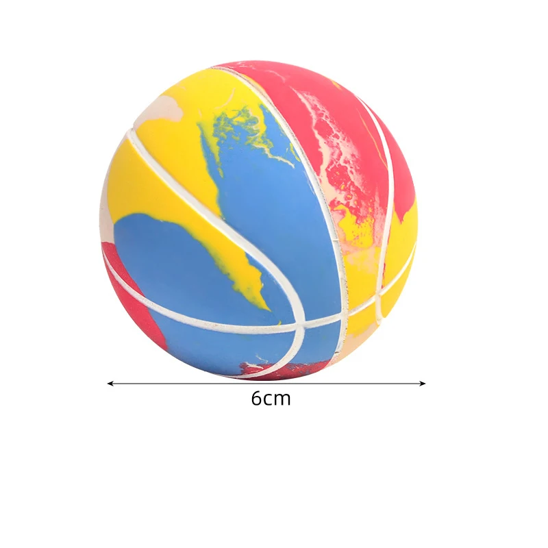 High-stretch Basketball Dazzling Multi-colour Squeeze Mini Sports Ball Toy Child Adult Anti-anxiety Decompression Bouncy Ball