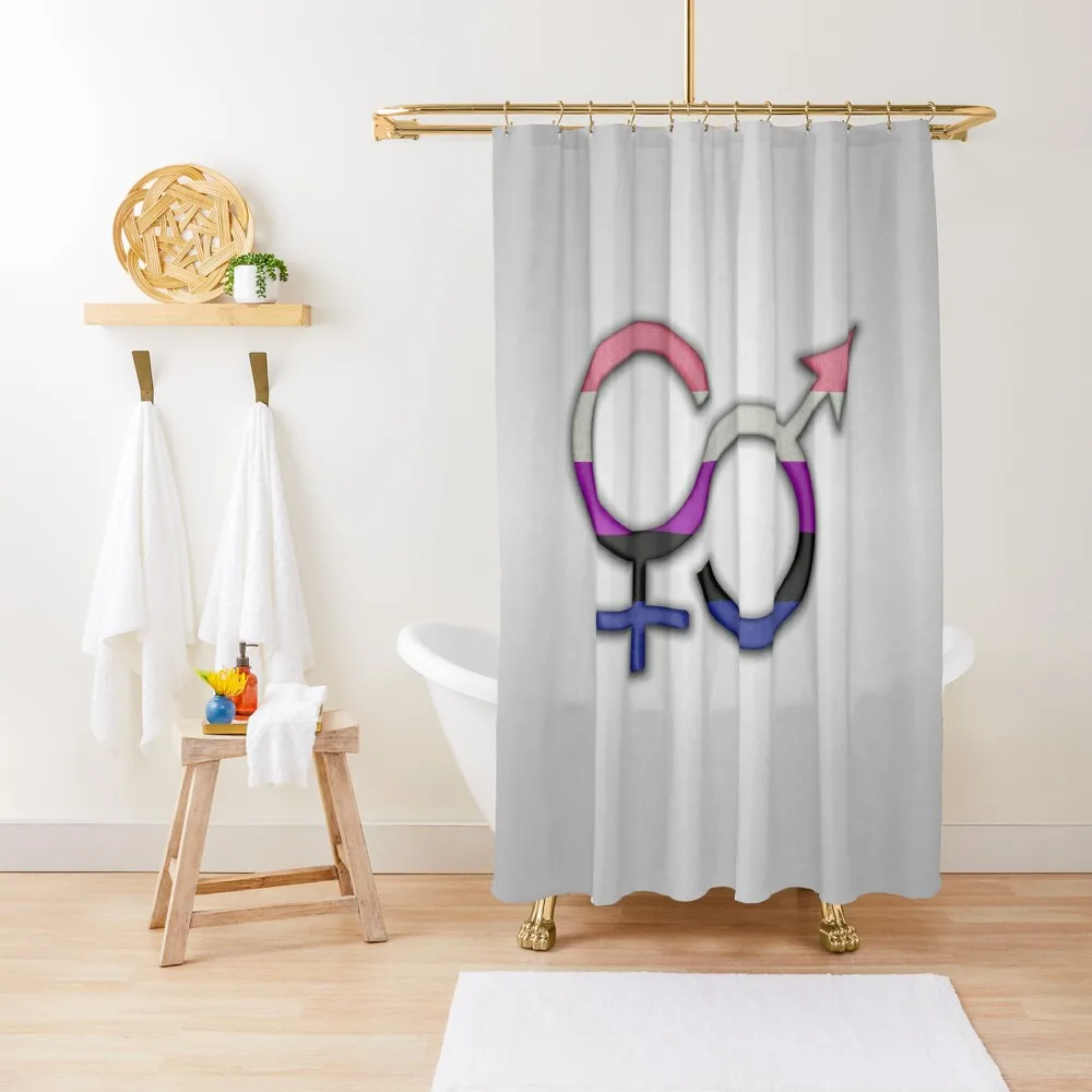 

Gender Fluid Symbol in Pride Flag Colors Shower Curtain Shower For Bathroom Shower Sets For Bathroom Bathroom Deco Curtain