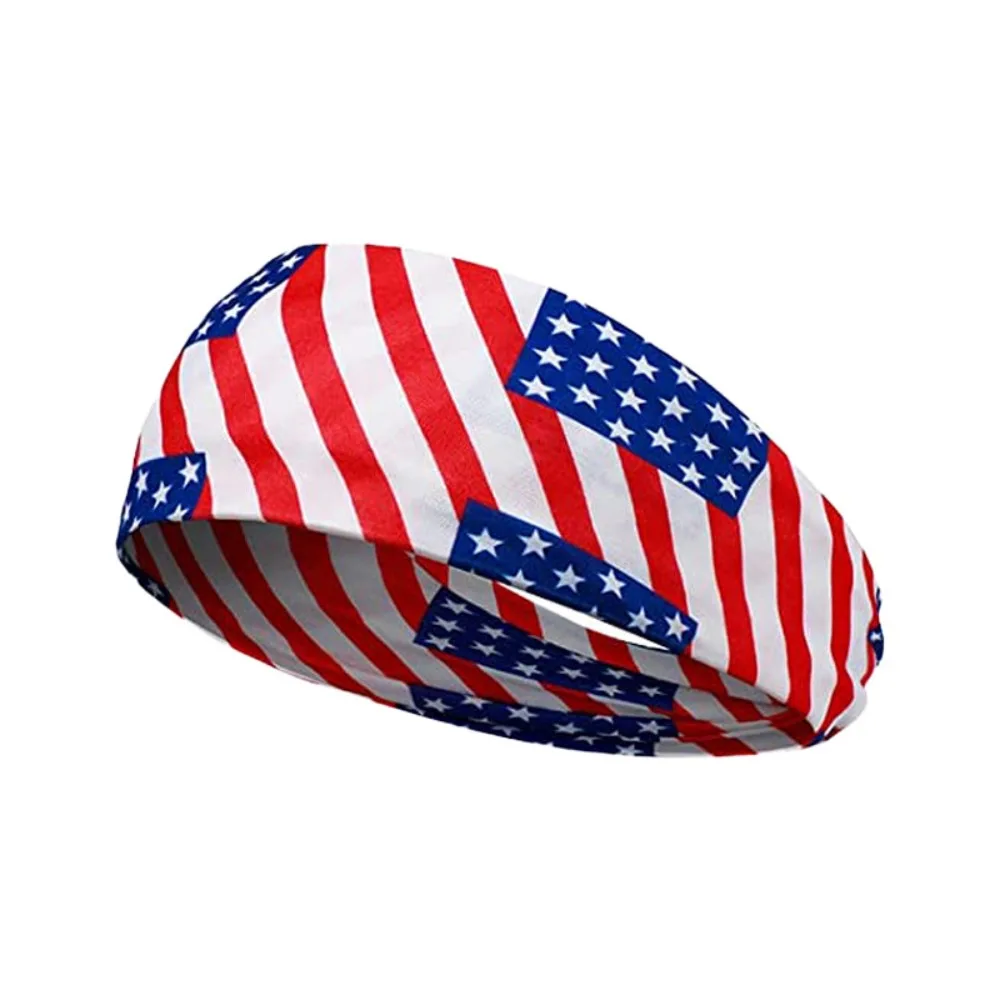 Fashion US Flag Headband Star Pattern Highly Elastic Sports Headband Face Washing Hair Band Sports Accessories