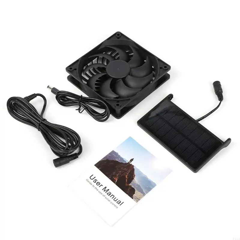 2025 New Solar Panel Fan Professional Solar Powered Exhaust Fan 3W Ventilation Solar Shed Fan for Toilets Pet House Enduring