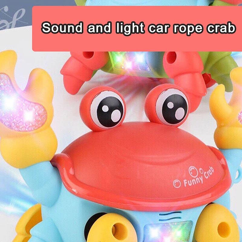 Dancing Electric Crab Luminous Music Electric Crawling Smart Toy Children's Toys Birthday Gifts Interactive Toys With Rope