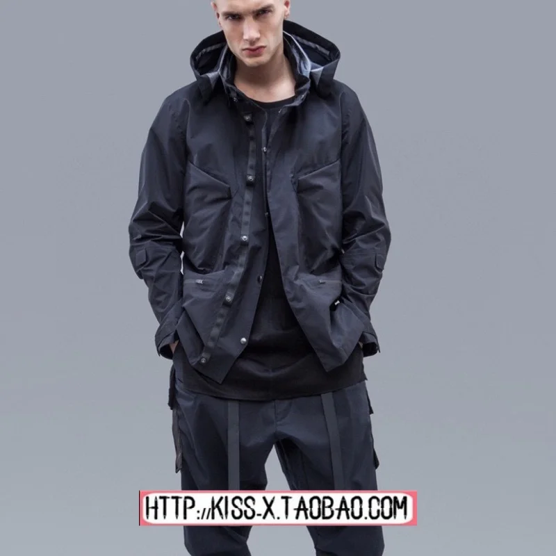 2025 Spring New Acronym Function Jacket Waterproof Double Pocket J56GT Windbreaker Coat Youth Trendy Loose Fit Long Sleeve
