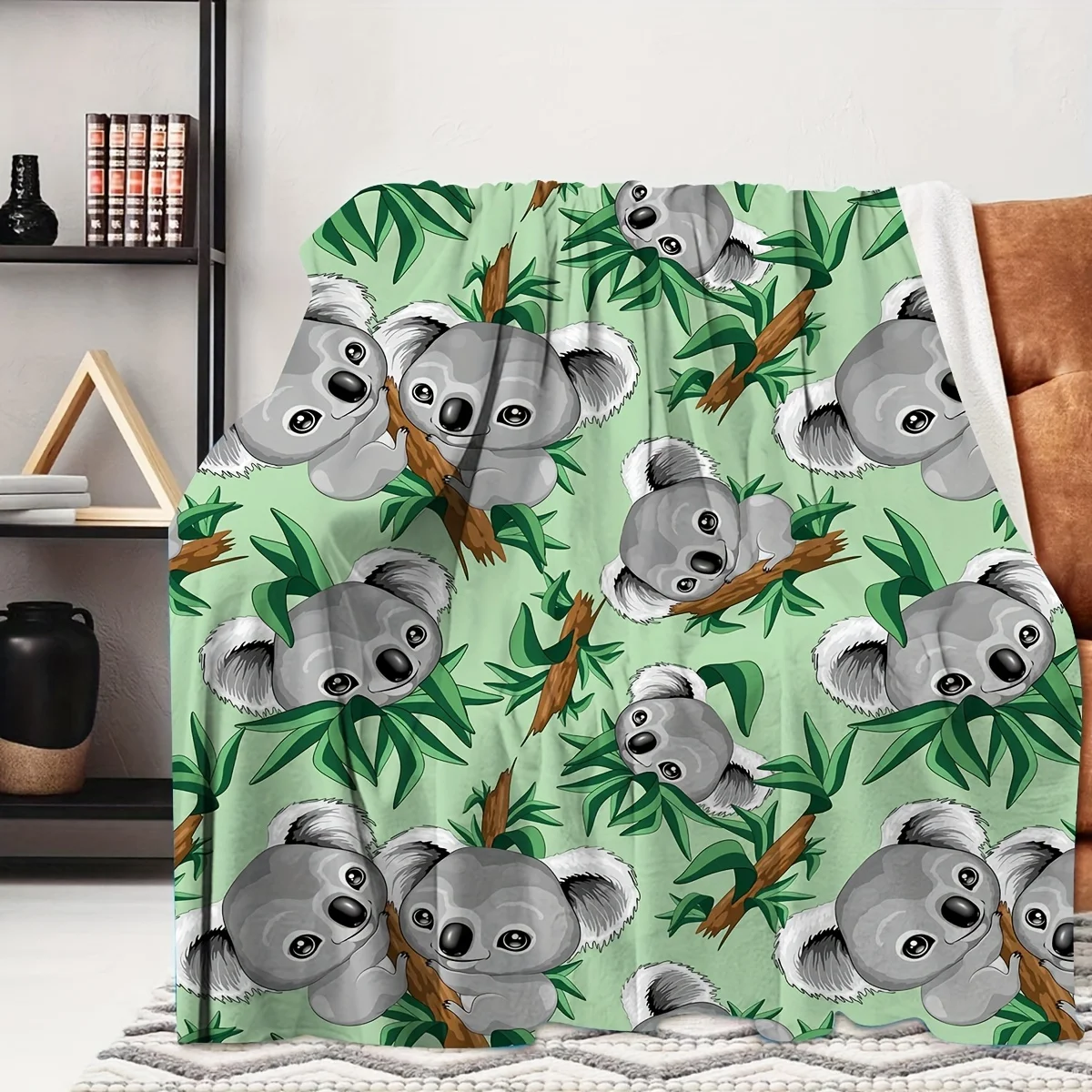 Super Soft Koala Print Throw Blanket Fleece Blanket for Sofa Couch Home Decor Jungle Forest Gift Cute Animal Keepsake