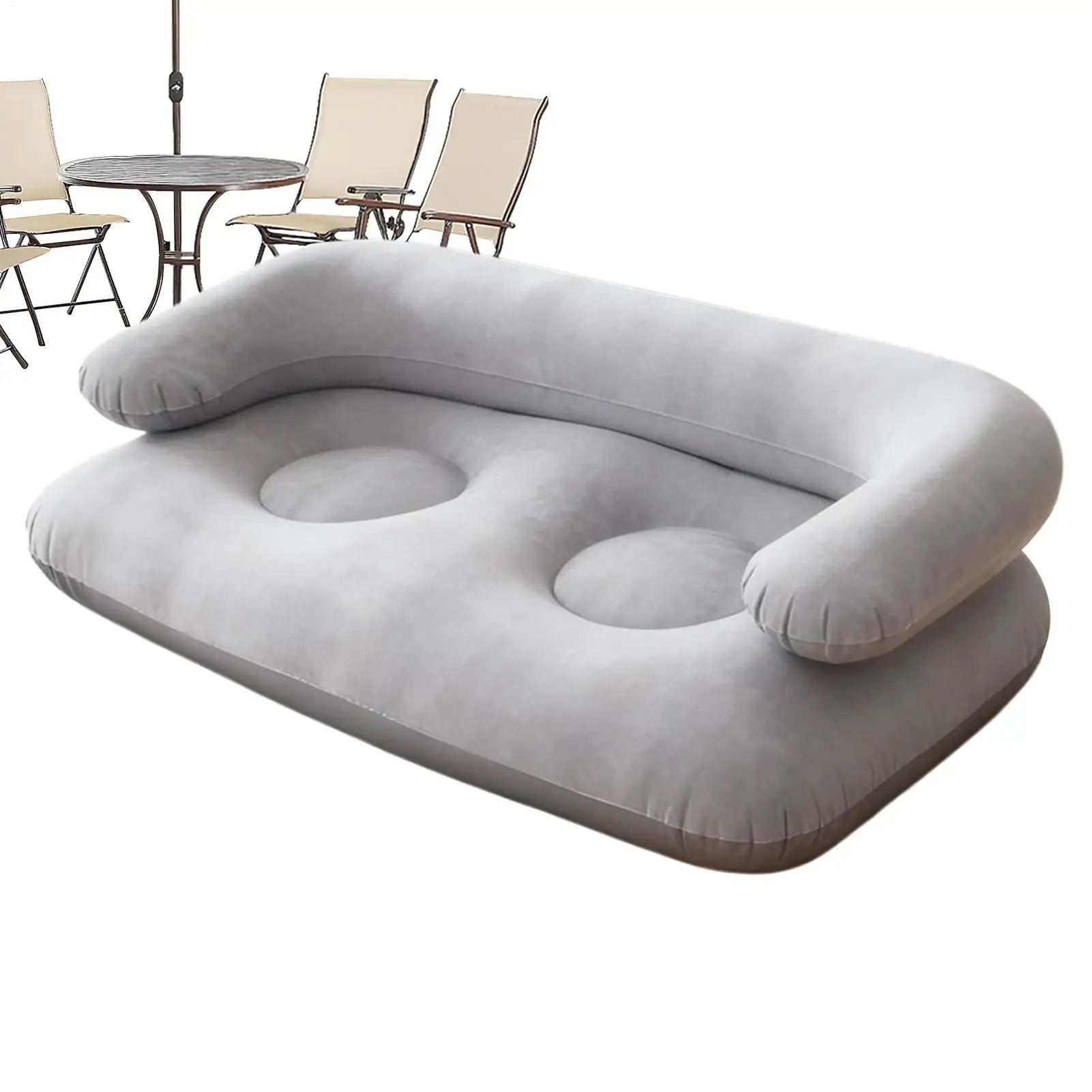 Inflatable Couch 2-Seat Waterproof Chair with Armrest Camping Sofa for Living Room Travel Picnic Backyard Beach Patio Indoor