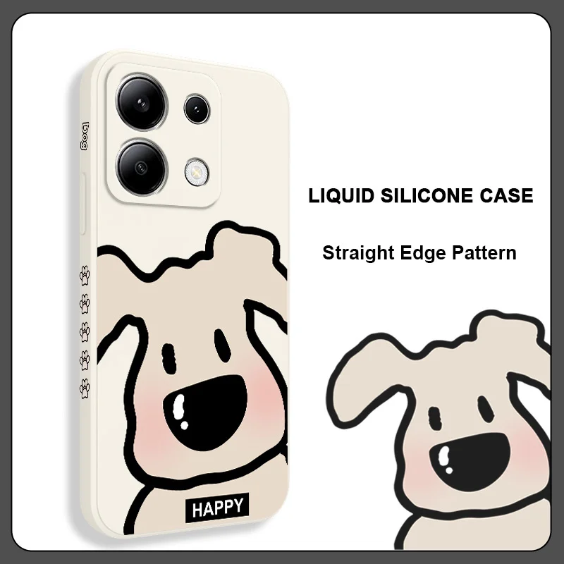 Coque de téléphone en Silicone liquide, maquillage pour chiens, pour Xiaomi Redmi Note 14 13 12 12S 11 11S 10 10S 9 9S Pro Plus 4G 5G