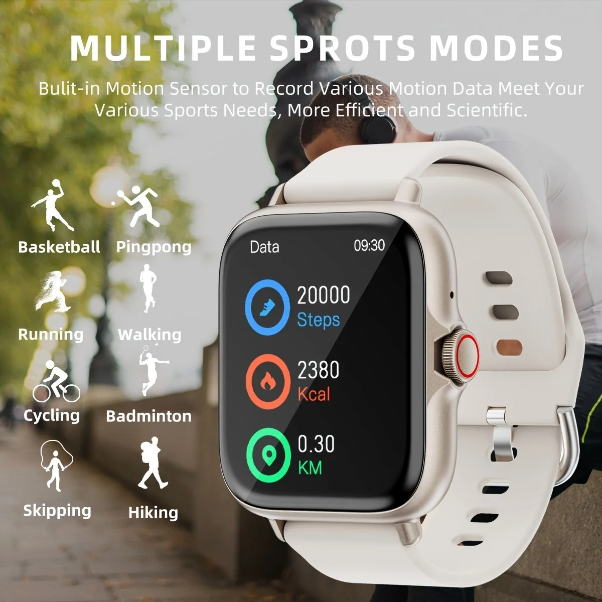 Make/Answer Call Smartwatch, with Multi-Sport Modes, Wireless Call and Answer, Pedometer, Information Alerts, SportSmart Fitness