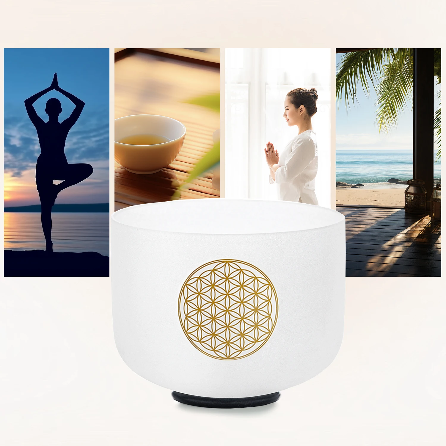 Verkaufsstellen! Kristall-Klangschale, CDEFGAB, jede Note, Sound-Meditationsglocke mit Tragetasche