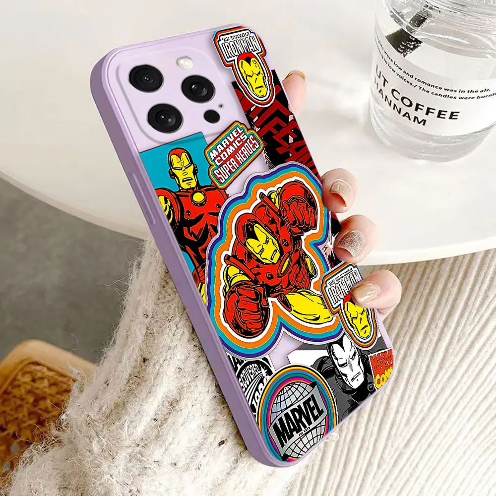 Marvel Iron Man Comics Cover Phone Case For Apple iPhone 16 15 14 13 12 PRO MAX PLUS Soft Silicone Case Funda Coque Shell Capa