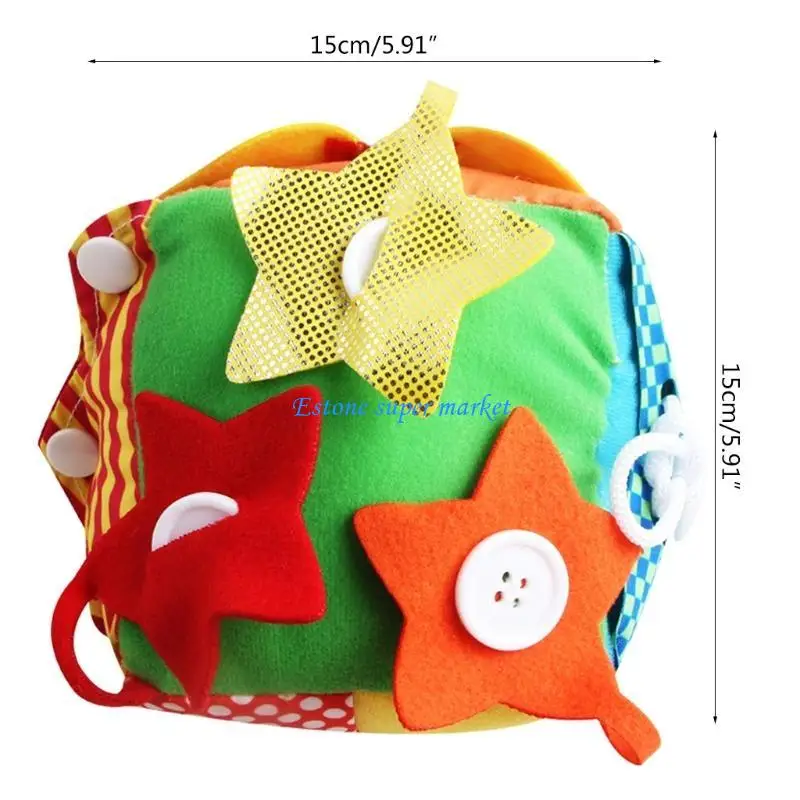 090B Baby Cloth Boly Ball Sapatos botão botão Lace Up Moldure Basic Skills Toy