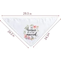 White Wreath Pattern Dog Cotton Bandana Wedding Photo Props Accessories Bachelorette Party Bridal Shower Engagement Decoration 2