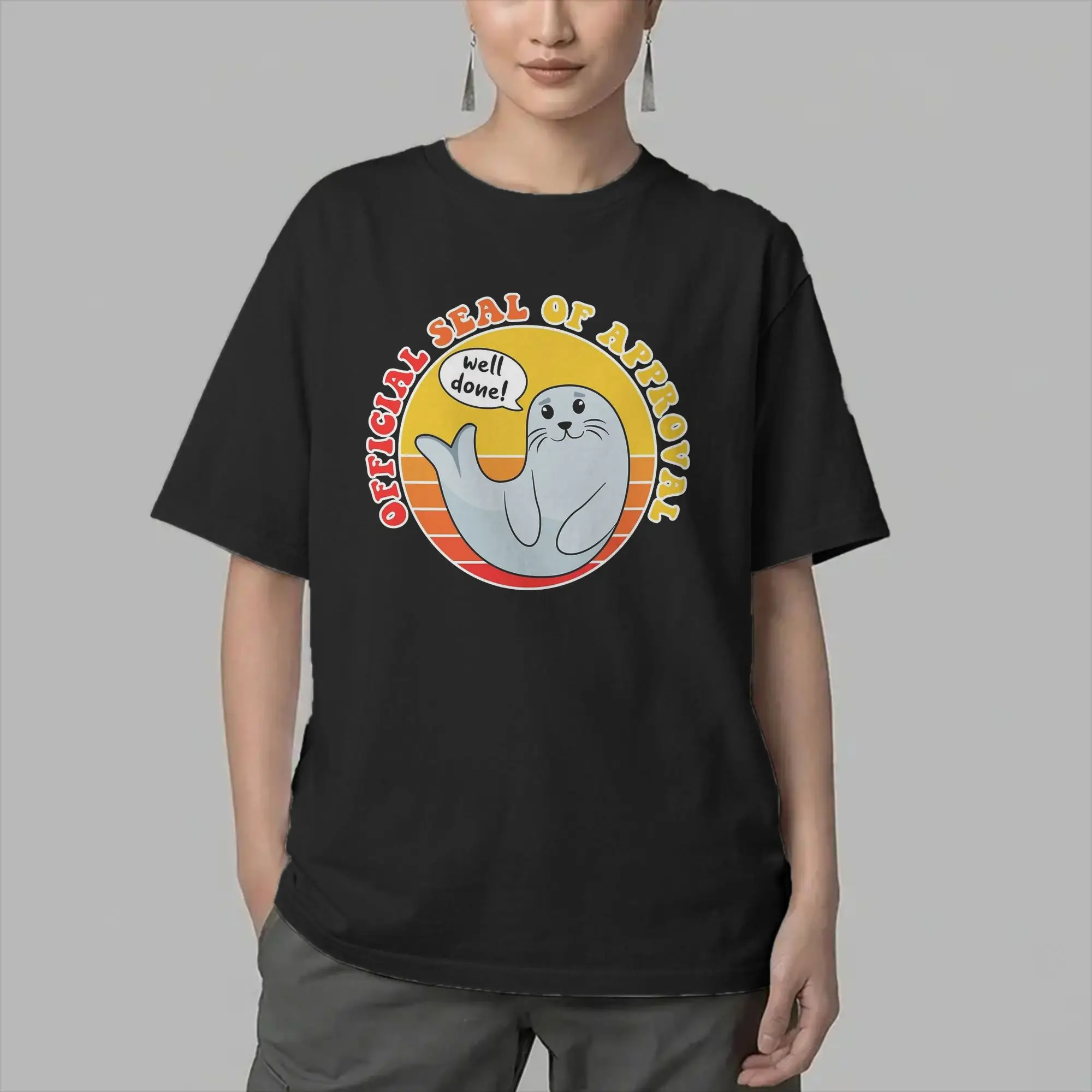 Cool Seal of Approval Cute Baby Neil the Seal T-Shirt for Men O Neck Pure Cotton T Shirts  Short Sleeve Tees Summer Clothing