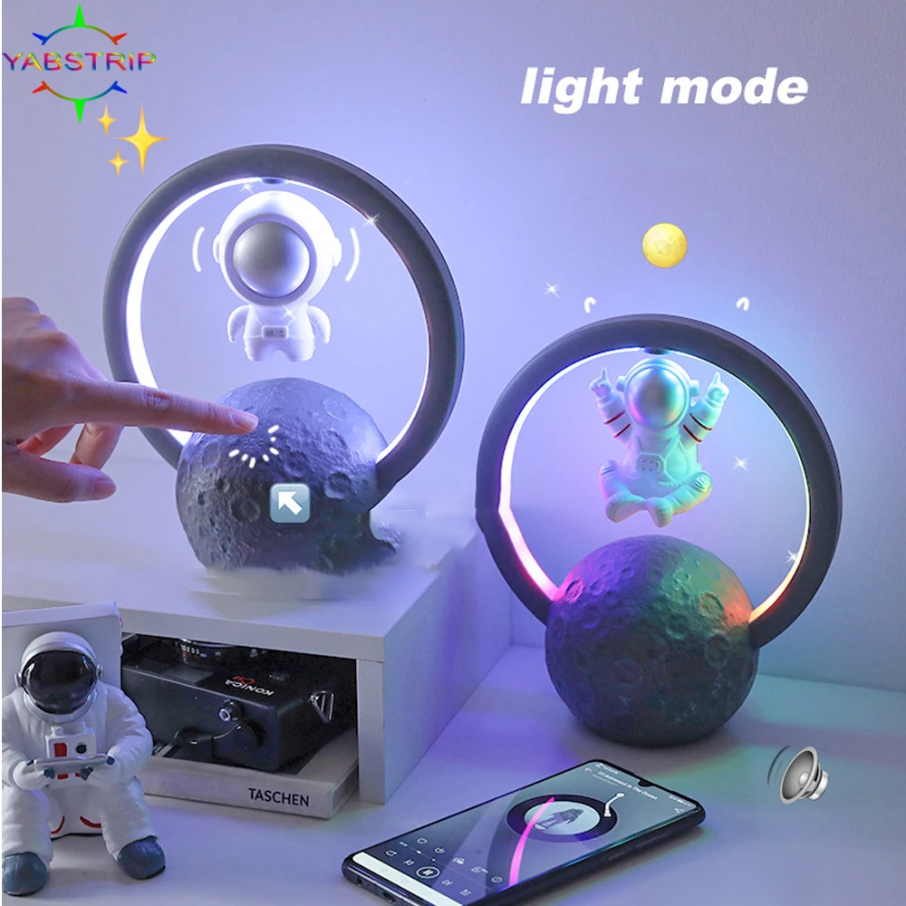 

New Touch LED Night Light Bluetooth Audio Rotation Astronaut Lamps For Home Descor Christmas Gift Recharge Desk Lamps
