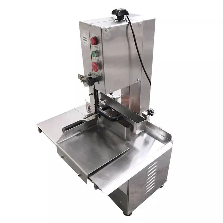 Commercial Electric Meat Bone Saw Machine 1100W Stainless Steel Blade Bone Bandsaw Machine Workbench Countertop Bone