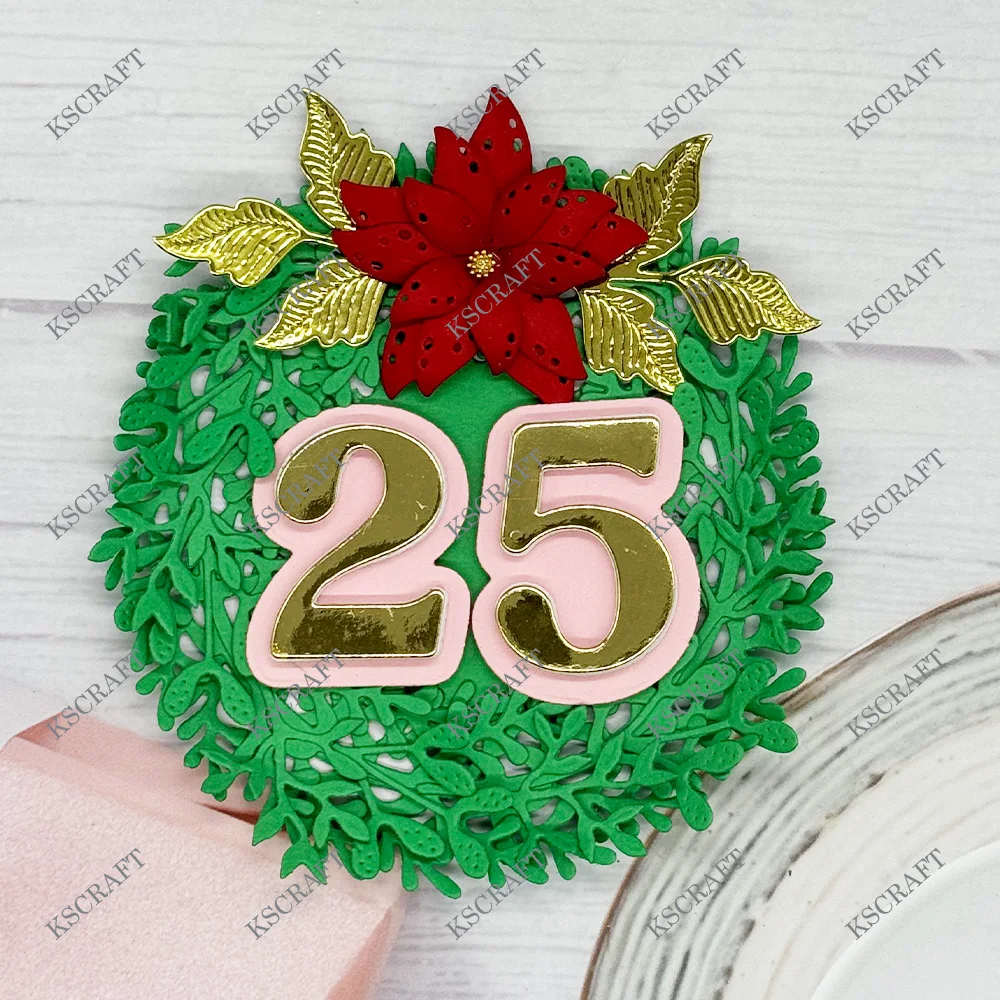 KSCRAFT Christmas Wreath Cutting Dies Stencils for DIY Scrapbooking Decorative Embossing DIY Paper Cards